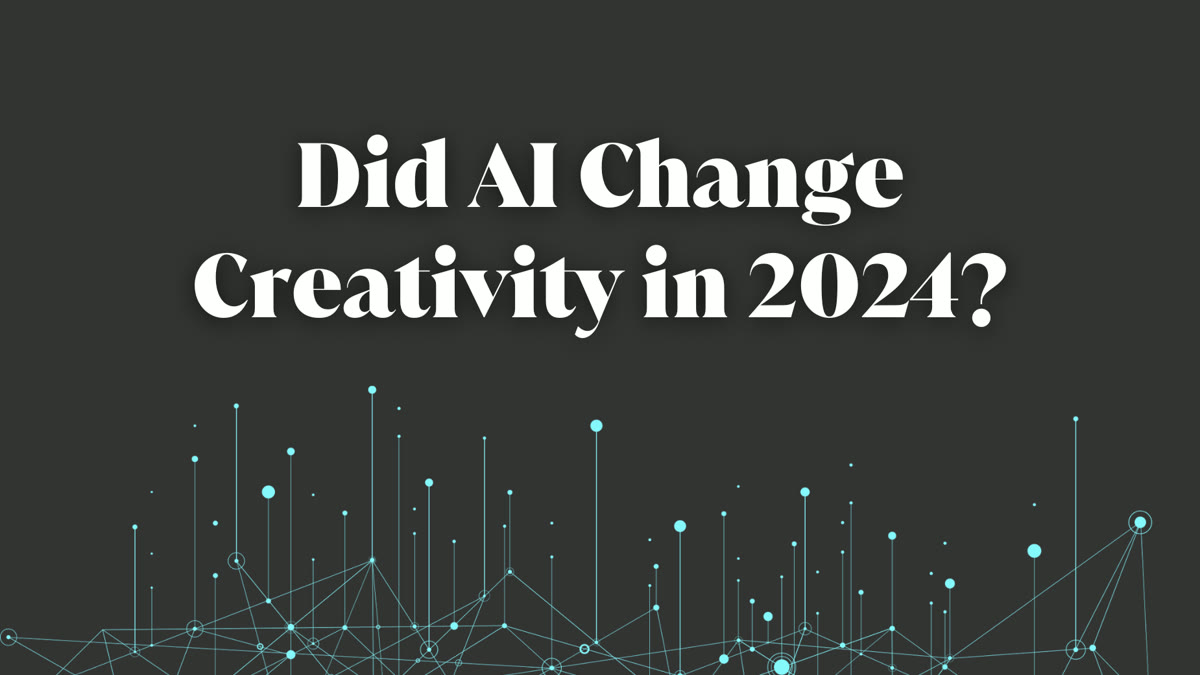 Abstract editorial artwork illustrating artificial intelligence and creativity